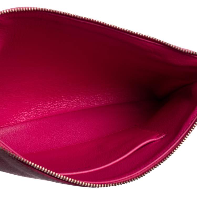 Pre Owned Balenciaga Pink Leather Cash Pouch