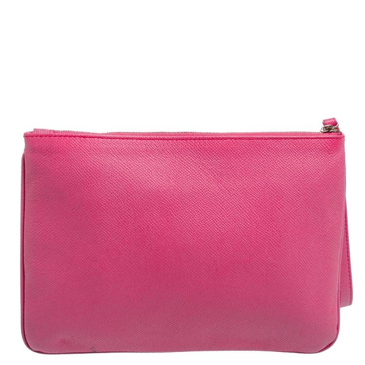 Pre Owned Balenciaga Pink Leather Cash Pouch