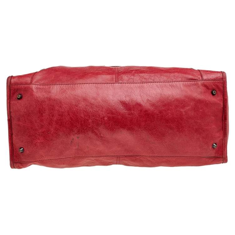 Pre Owned Balenciaga Tomato Leather GGH Part Time Tote