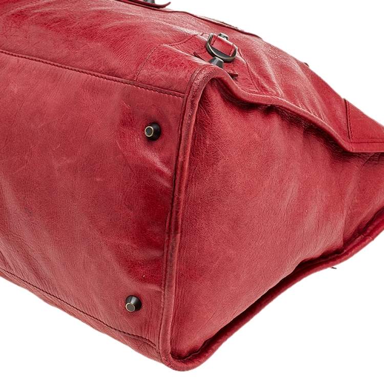 Pre Owned Balenciaga Tomato Leather GGH Part Time Tote