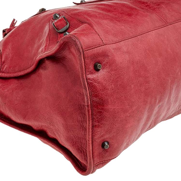 Pre Owned Balenciaga Tomato Leather GGH Part Time Tote