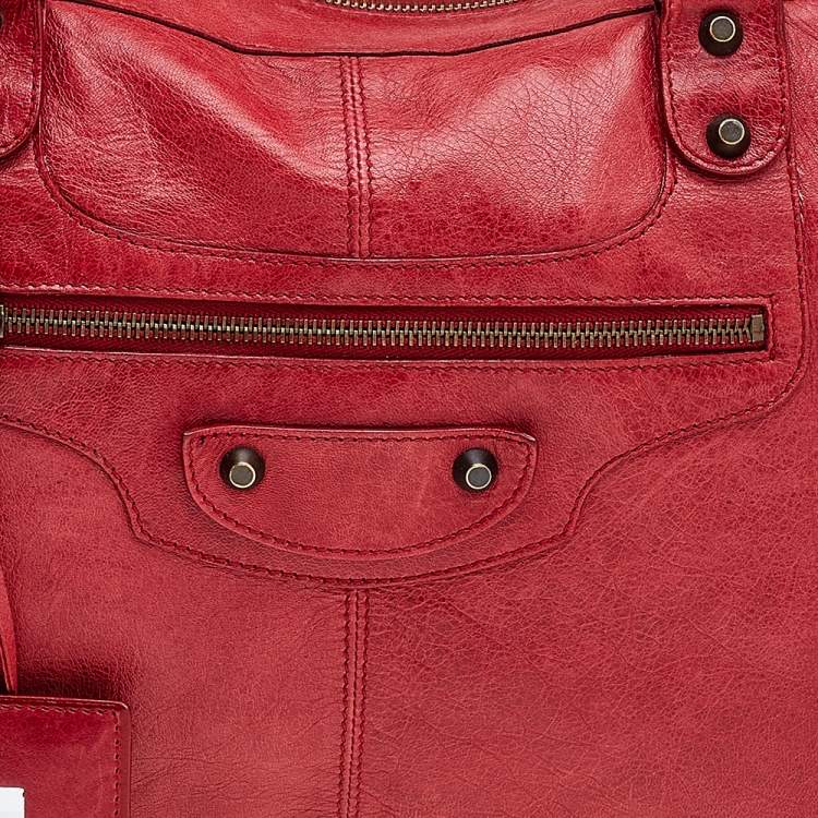 Pre Owned Balenciaga Tomato Leather GGH Part Time Tote