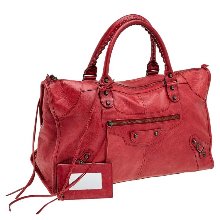 Pre Owned Balenciaga Tomato Leather GGH Part Time Tote