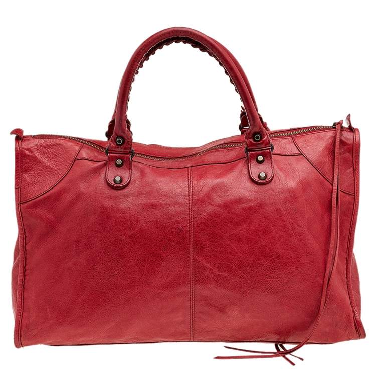 Pre Owned Balenciaga Tomato Leather GGH Part Time Tote