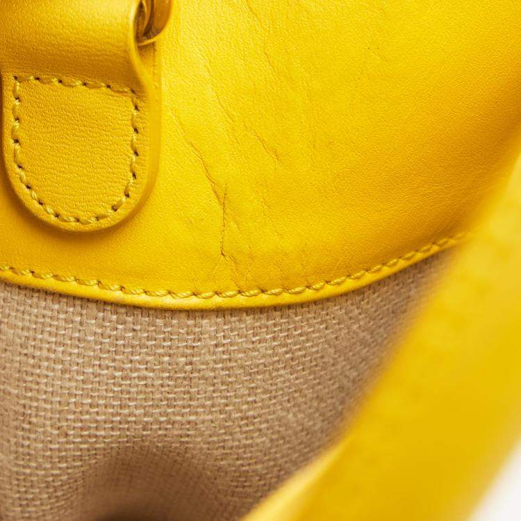 Pre Owned Balenciaga Yellow Leather Padlock All Afternoon Tote