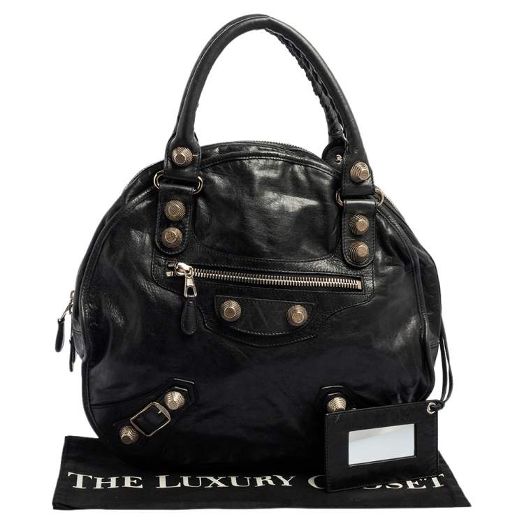 Pre Owned Balenciaga Anthracite Leather GSH Sphere Hobo