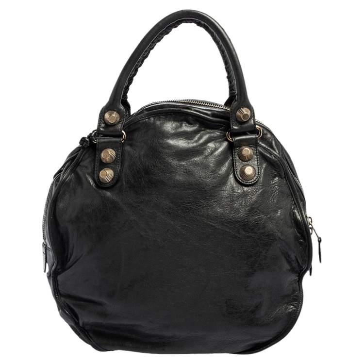 Pre Owned Balenciaga Anthracite Leather GSH Sphere Hobo