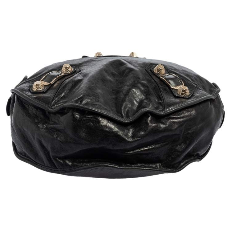 Pre Owned Balenciaga Anthracite Leather GSH Sphere Hobo