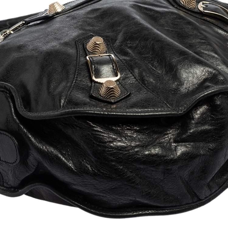 Pre Owned Balenciaga Anthracite Leather GSH Sphere Hobo