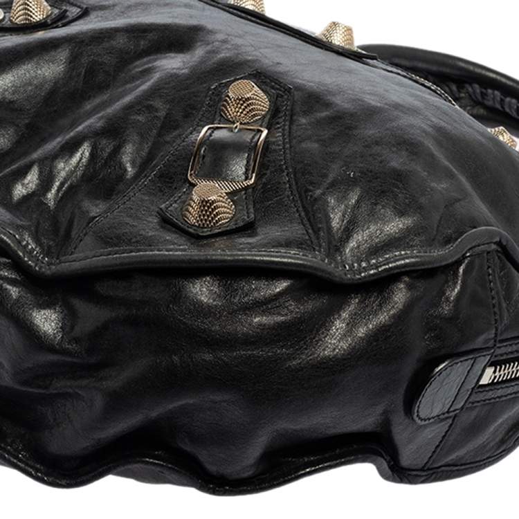 Pre Owned Balenciaga Anthracite Leather GSH Sphere Hobo