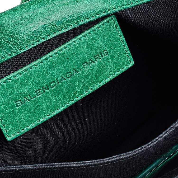 Pre Owned Balenciaga Apple Green Leather Giant 21 Envelope Clutch