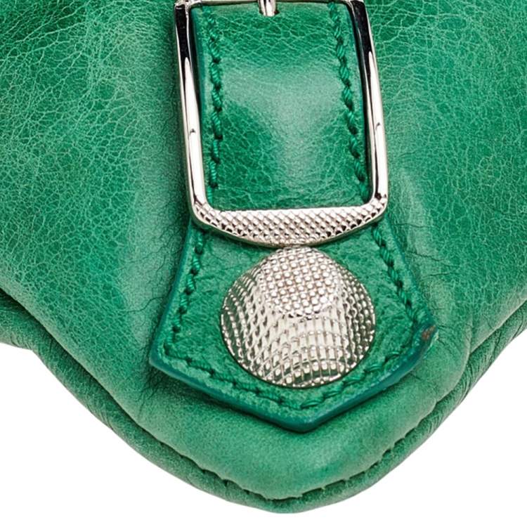 Pre Owned Balenciaga Apple Green Leather Giant 21 Envelope Clutch