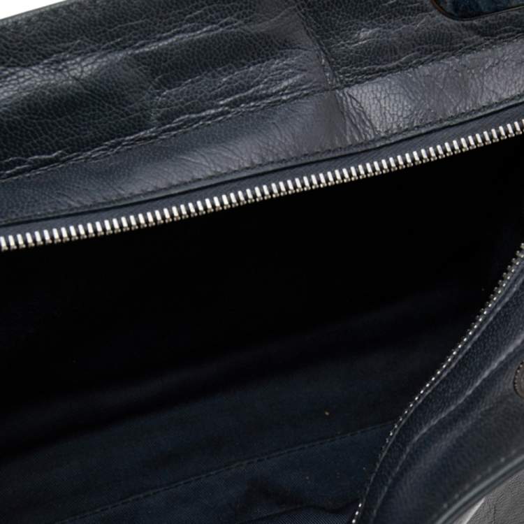 Pre Owned Balenciaga Blue/Black Stingray and Leather Cherche Midi Shoulder Bag