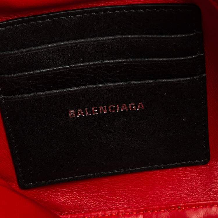 Pre Owned Balenciaga Black Leather Printed Triangle Pouch