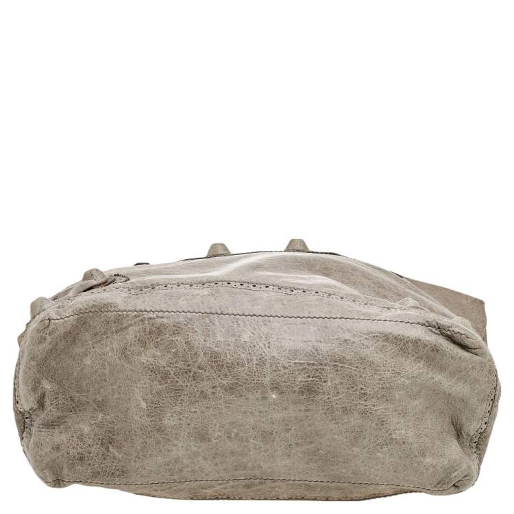 Pre Owned Balenciaga Galet Leather Giant Covered Brogues Day Hobo