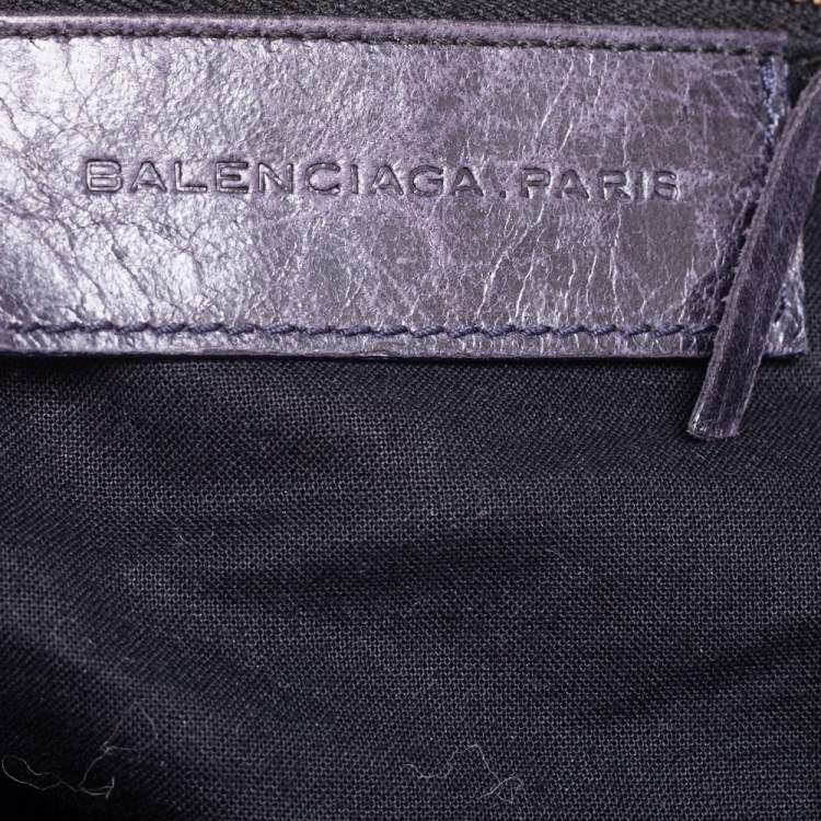 Pre Owned Balenciaga Jacinthe Lambskin Leather Giant 12 Day Bag