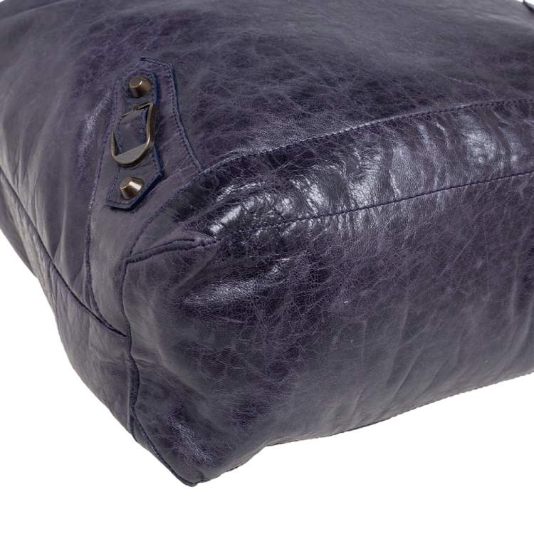 Pre Owned Balenciaga Jacinthe Lambskin Leather Giant 12 Day Bag