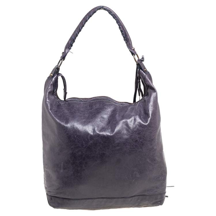 Pre Owned Balenciaga Jacinthe Lambskin Leather Giant 12 Day Bag