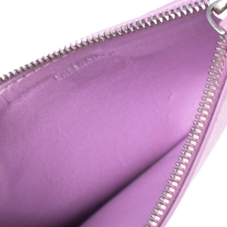 Pre Owned Balenciaga Lavinder Leather Zip Card Holder