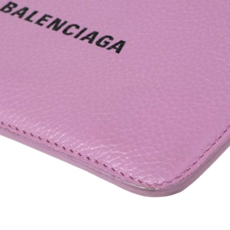 Pre Owned Balenciaga Lavinder Leather Zip Card Holder
