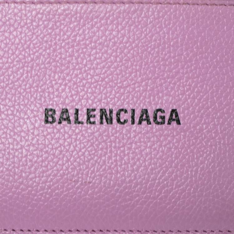 Pre Owned Balenciaga Lavinder Leather Zip Card Holder