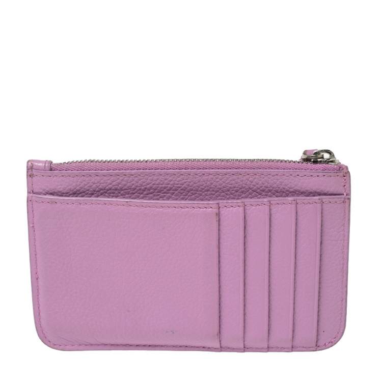 Pre Owned Balenciaga Lavinder Leather Zip Card Holder