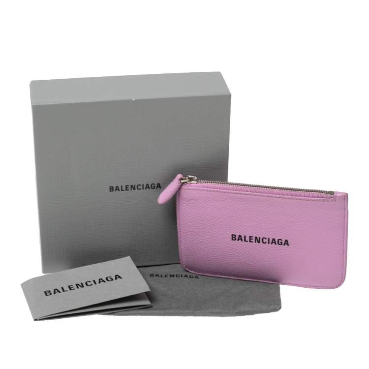 Pre Owned Balenciaga Lavinder Leather Zip Card Holder