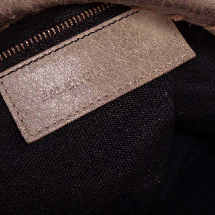 Pre Owned Balenciaga Dark Beige Leather Classic Day RH Hobo