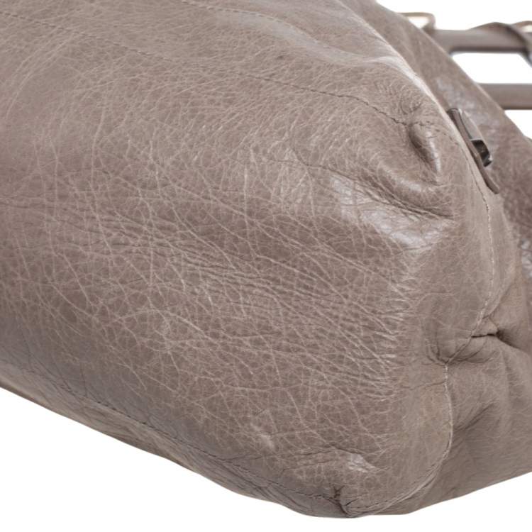 Pre Owned Balenciaga Dark Beige Leather Classic Day RH Hobo