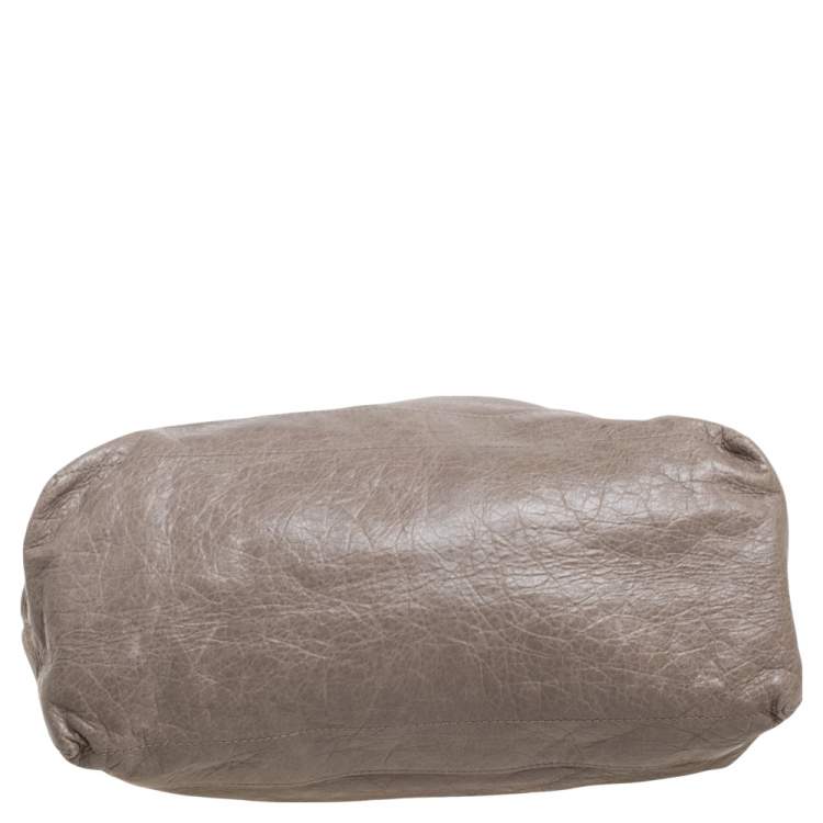 Pre Owned Balenciaga Dark Beige Leather Classic Day RH Hobo