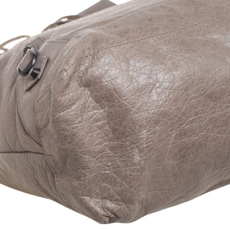 Pre Owned Balenciaga Dark Beige Leather Classic Day RH Hobo