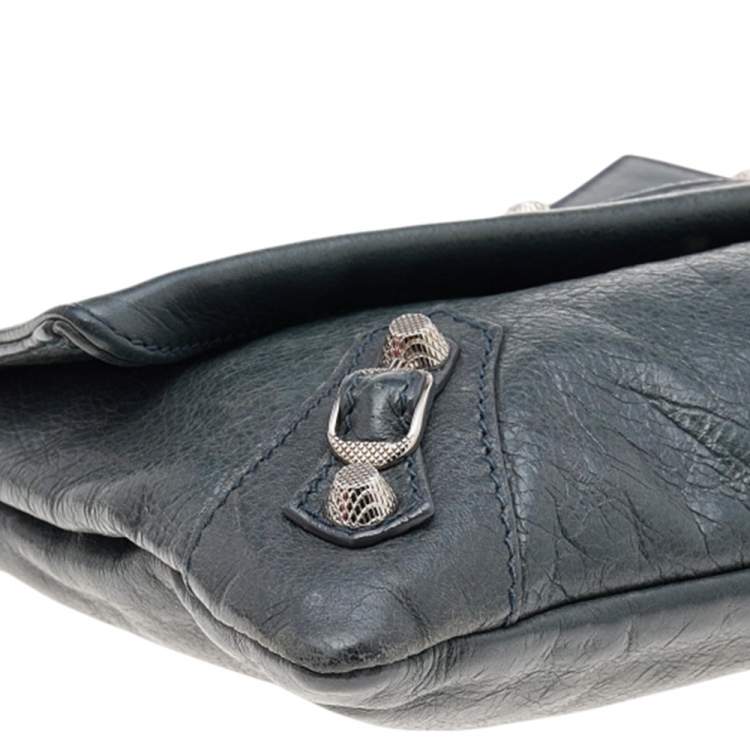 Pre Owned Balenciaga Anthracite Leather RSH Envelope Clutch