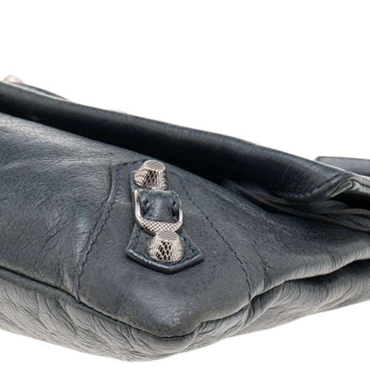 Pre Owned Balenciaga Anthracite Leather RSH Envelope Clutch