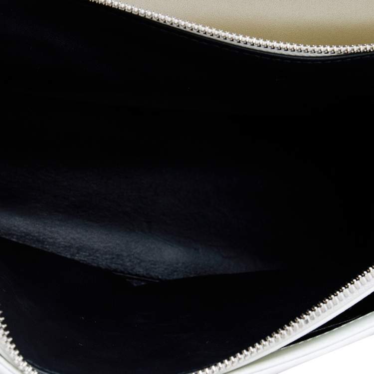 Pre Owned Balenciaga White/Green Leather And Python Le Dix Cartable Top Handle Bag