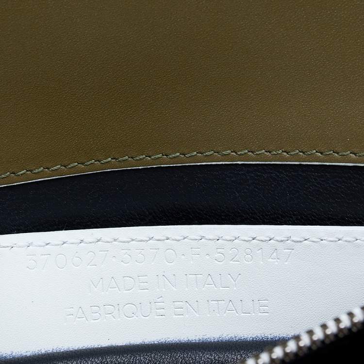 Pre Owned Balenciaga White/Green Leather And Python Le Dix Cartable Top Handle Bag