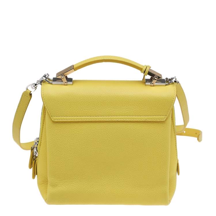 مملوكة مسبقًا Balenciaga Yellow Leather Mini Le Dix Cartable Top Handle Bag