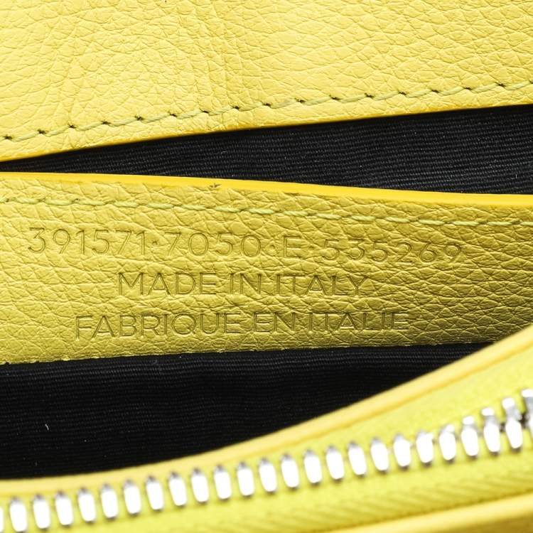 مملوكة مسبقًا Balenciaga Yellow Leather Mini Le Dix Cartable Top Handle Bag
