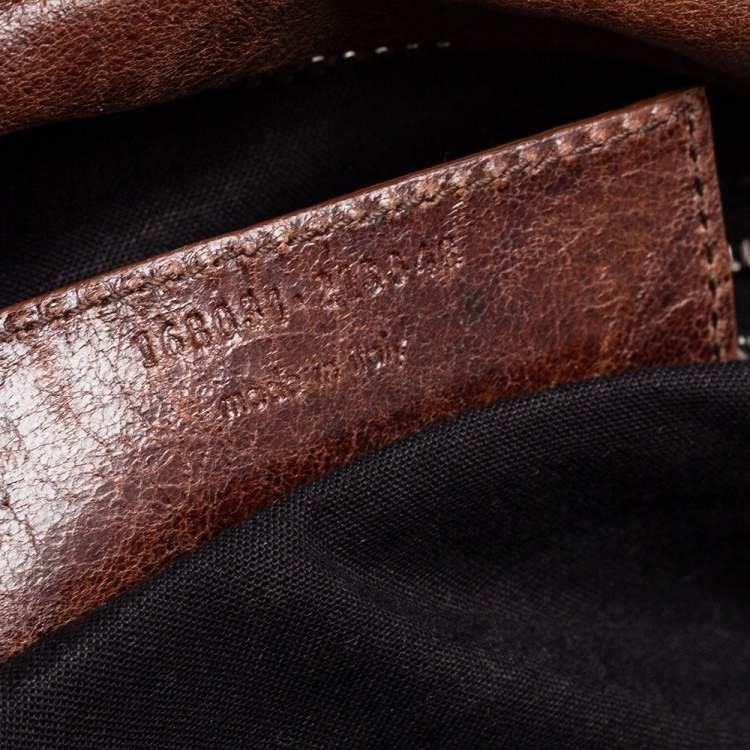 Pre Owned Balenciaga Brown Quilted Matelassé Leather MM Bag