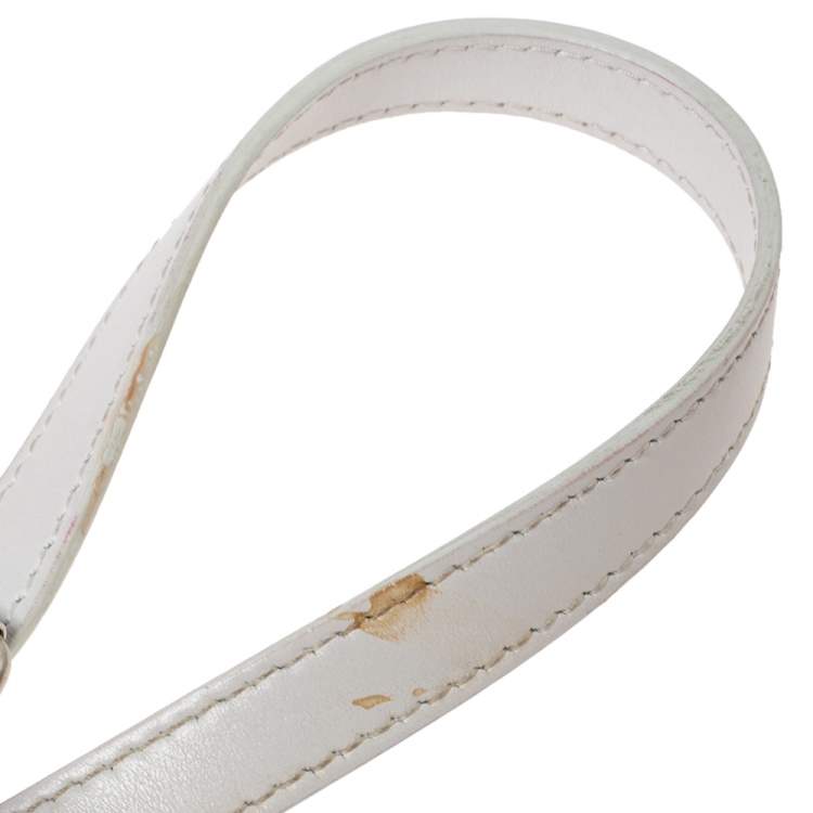 Pre Owned Balenciaga White Leather XXS Ville Logo Satchel