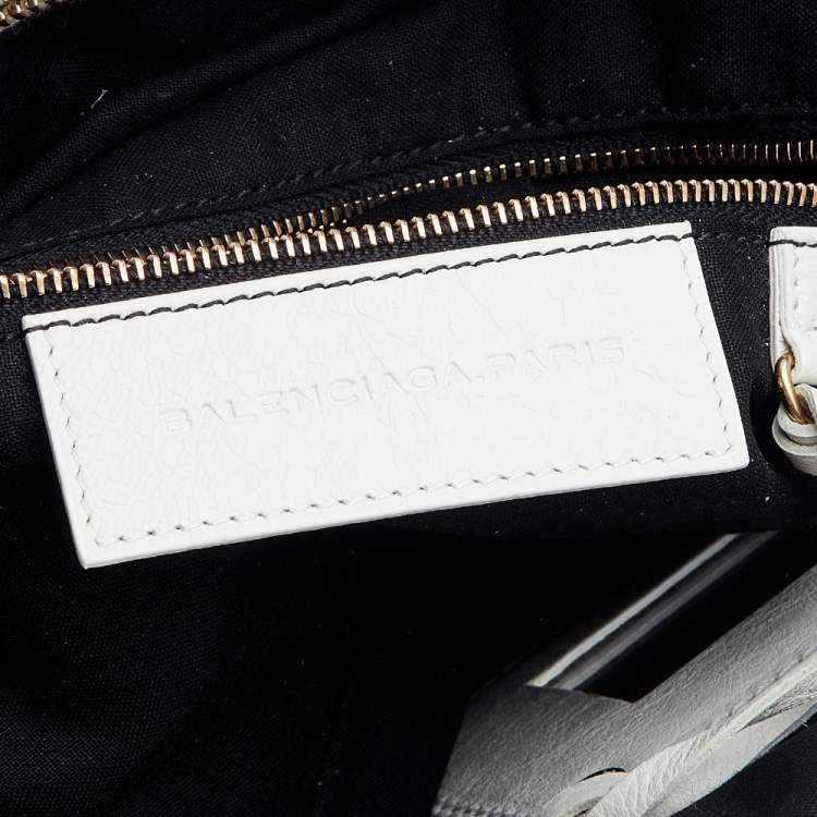 Pre Owned Balenciaga White Leather Giant 12 Rose Gold Hardware Premier Clutch Bag