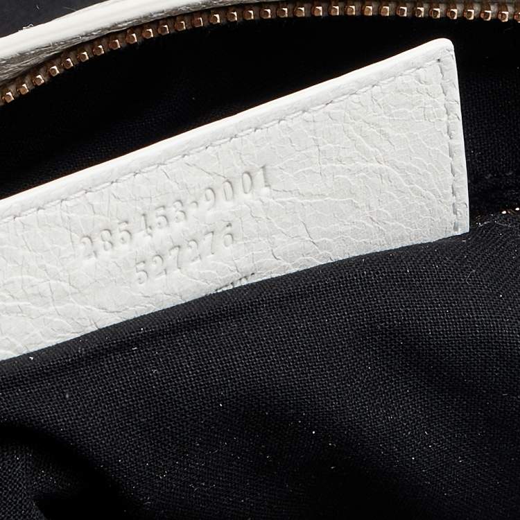 Pre Owned Balenciaga White Leather Giant 12 Rose Gold Hardware Premier Clutch Bag