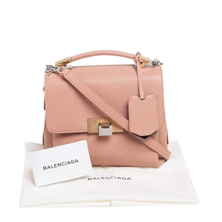Pre Owned Balenciaga Beige Leather Le Dix Top Handle bag