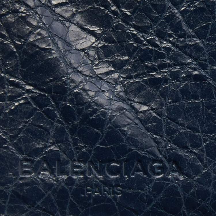 Pre Owned Balenciaga Navy Blue Leather Classic Bifold Wallet