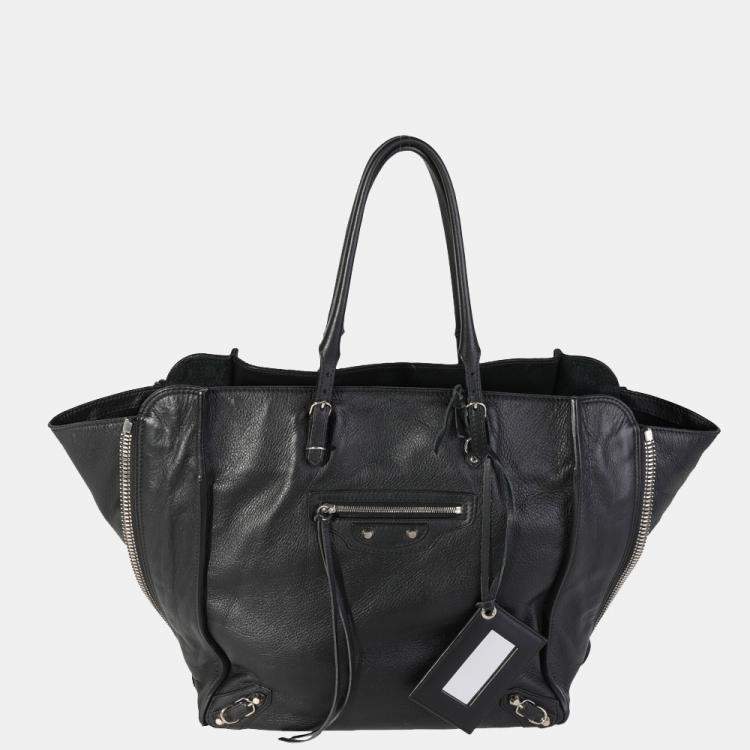 Balenciaga Black Leather Papier Zip-Around Tote Bag Balenciaga
