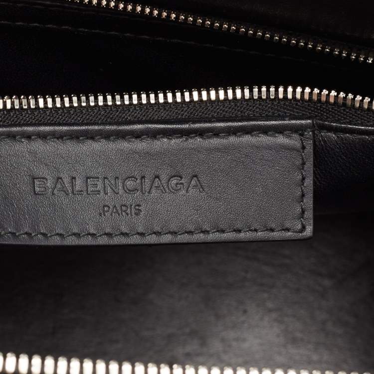 Pre Owned Balenciaga Black Python Le Dix Cartable S Top Handle Bag