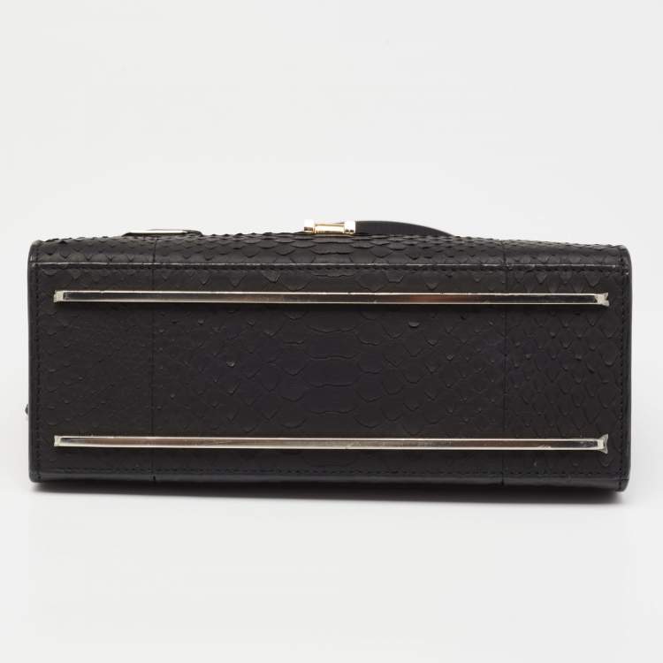 Pre Owned Balenciaga Black Python Le Dix Cartable S Top Handle Bag