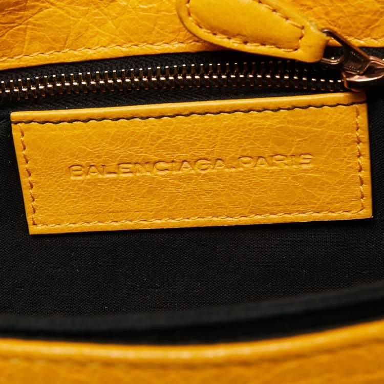 Pre Owned Balenciaga Yellow Leather RH Envelope Clutch