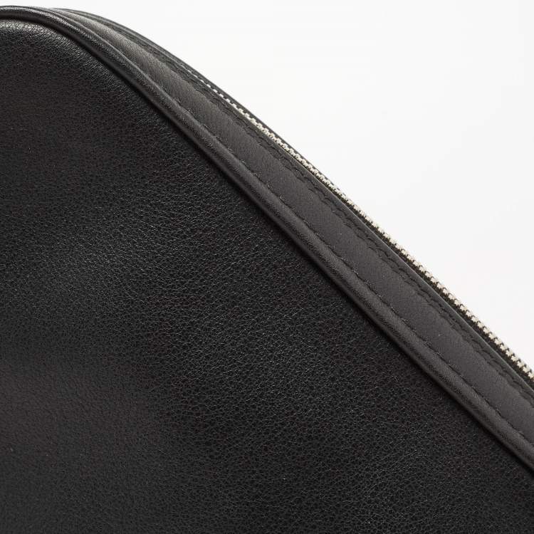 Pre Owned Balenciaga Black Leather Triangle Pouch