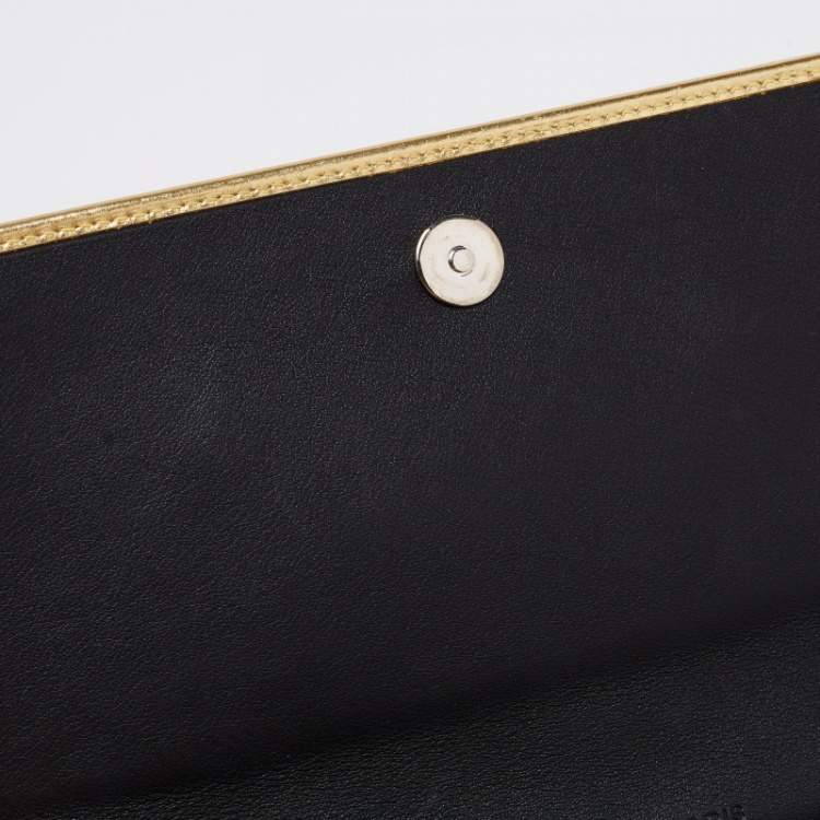 Pre Owned  Balenciaga Metallic Gold Leather City Flap Continental Wallet