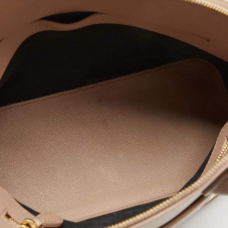 Pre Owned Balenciaga Beige Leather Small Ville Logo Satchel